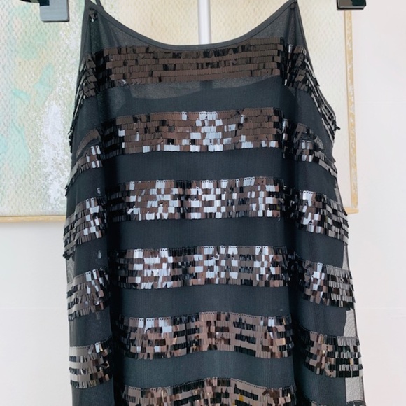 ALI & JAY black flat sequin soft mesh dress. M. - Picture 8 of 14
